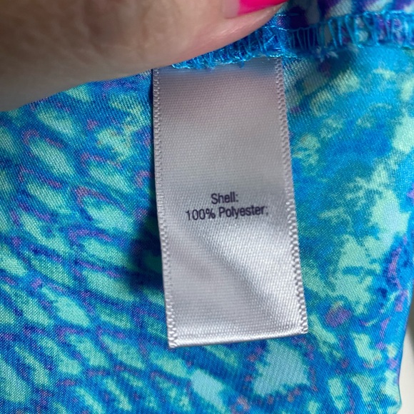 Jennifer Lopez purple blue boho snake print dolman sleeve hi low top size large - Picture 11 of 13